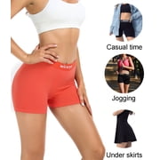 wirarpa Womens High Waisted Cotton Boxer Briefs, Stretchy Anti-Chafe Boy Shorts, 4-Pack (Medium)