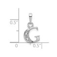 thumbnail image 3 of 14k White Gold 14KW Diamond Letter G Initial Pendant Charm, 3 of 4