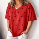 thumbnail image 2 of Blusa de manga corta OAVQHLG3B Store lin121212 Cuello en V Estampado de puntos, 2 of 4