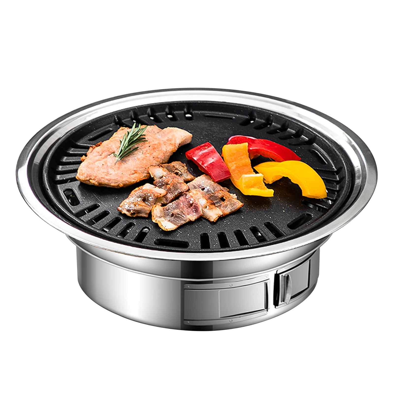 Charcoal Charcoal Grill Non-stick Korean Barbecue Grill Portable Stainless Steel BBQ Charcoal Grill Stove for Outdoor Camping Cooking