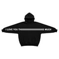 thumbnail image 5 of Telankuip I Love You This Much Hoodies Valentine's Day Letter Print Hooded Sweatshirts for Women Men Oversized Long Sleeve Loose Fit Comfortable Pullover Top with Pockets 1-Black XL, 5 of 5