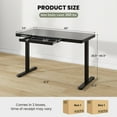 thumbnail image 3 of Costway 48" x 24" Whole-Piece Glass Standing Desk w/Drawers Writable Tempered Glass Top Black, 3 of 10