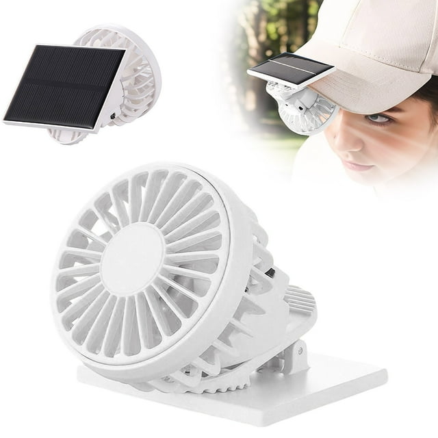 Ventilateur Portatif Mini à Pince à Main Alimenté à l'Énergie Solaire, Ventilateur Rechargeable USB pour Voyage, Plein Air, Randonnée, Camping, Petit Ventilateur à Air, Ventilateur de Table Oscillant, Silencieux, Ventilateur Compact, Ventilateur à Double Fenêtre, Ventilateurs Extérieurs à Brancher pour Patios