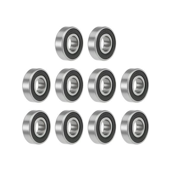 6001-2RS Deep Groove Ball Bearings Z2 12mmx28mmx8mm Double Shielded Carbon Steel 10pcs