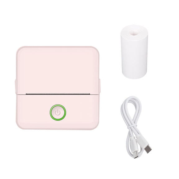 Bluetooth Sticker Maker Machine Portable Thermal Printer for Diy Labels Notes Photos Home office Work Organization, A Printer, A Roll of Paper, And A Charging Cable
