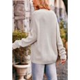 thumbnail image 5 of Soft Ribbed Knit Pocket Sweater Top Relaxed Loose Fit Oversized for Women Beige X-Large, 5 of 5