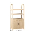 thumbnail image 5 of Sasha Modern Arched Bookshelf Cabinet with Reeded Doors, Coastal Oak, 5 of 16