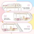 thumbnail image 6 of Zimtown Bunk Bed Twin Over Twin,Low Floor Bed Frame with Slide for Dormitory Bedroom,No Box Spring Needed,White, 6 of 9