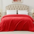 thumbnail image 3 of Exclusivo Mezcla Twin Size Flannel Fleece Velvet Plush Bed Blanket as Bedspread, Coverlet, Bed Cover (60"x80", Red), 3 of 11