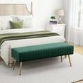 thumbnail image 3 of Upholstered Button-Tufted Bench, SYNGAR Modern Light Gray Fabric Ottoman Bench, Bedroom Footrest End of Bed, 45 inches Bench for Entryway, Living Room, 3 of 6