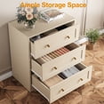 thumbnail image 5 of CozyHome Large Nighstand, Wood Night Stand with 3 Drawers, Wood Side Table with Golden Round Knobs, Modern End Table Chest of Drawers for Bedroom, Living Room, Hallway, Closet, Beige, 5 of 8