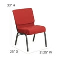 thumbnail image 4 of Flash Furniture Hercules Series 21"W Upholstered Adult Church Chair with Book Pouch, Crimson, 4 of 12