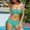 Light Blue, variant on TUGOXIE Swimsuits for Women Blue Bikini Two Piece Set Solid Bathing Suits XXL