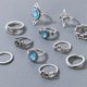 thumbnail image 4 of Juego de anillos para mujer, cómodo de llevar anillos, ligero, 11 de color plateado para fecha, 4 of 8