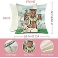 thumbnail image 2 of Easter Religious Cross Decorative Throw Pillow Covers 18x18 Set of 4, Lamb Church Faith Bless This Home All Who Enter Outdoor Home Decor, Oh Come Let Adore Him Christian Jesus Couch Cushion Case, 2 of 6