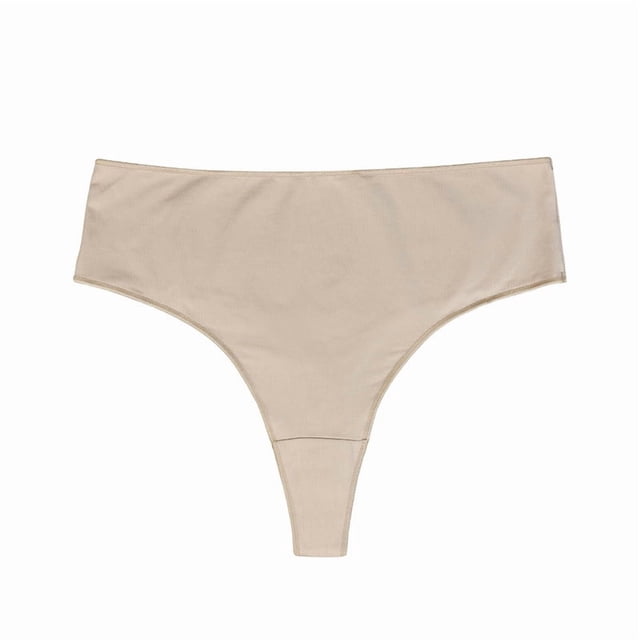 Tanga Ilusión para Dama, Cintura Alta Estampada Café Talla CH