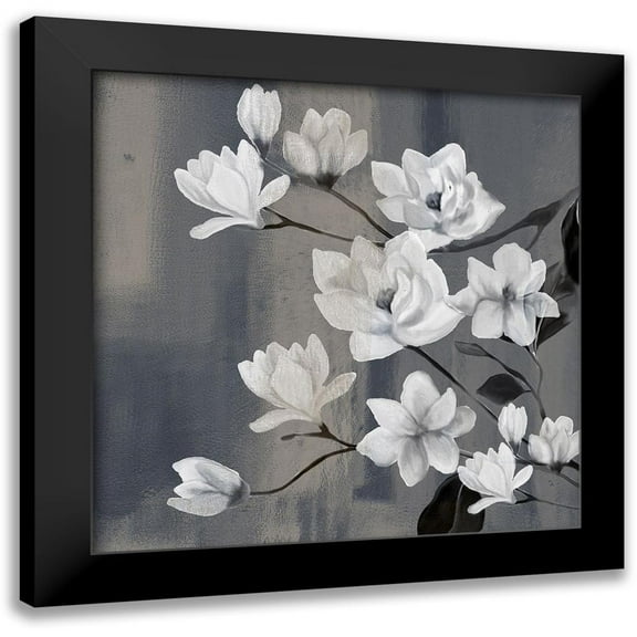 Kimberly, Allen 12x12 Black Modern Framed Museum Art Print Titled - Magnolia Branches 2