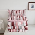 thumbnail image 5 of Erosebridal Modern Stripes Full Size Comforter Sets,Minimalist Geometric Lines Bedding Comforter Set,Pink Reversible,3pcs,1 Comforter and 2 Pillowcases, 5 of 7
