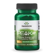 Swanson Maximum Strength PEAK ATP - Natural Supplement Promoting Cellular Energy Support - Supports Physical Performance and Promotes Healthy Blood Flow Support - (30 Veggie Capsules, 400mg Each)