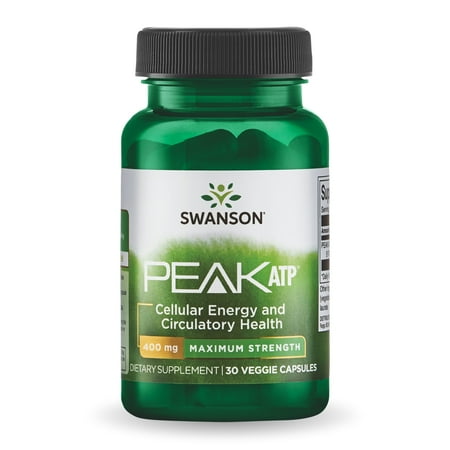 Swanson PEAK ATP Endurance Pills - Supports Energy, Circulation, Recovery - 30 Veggie Capsules, 400mg Each