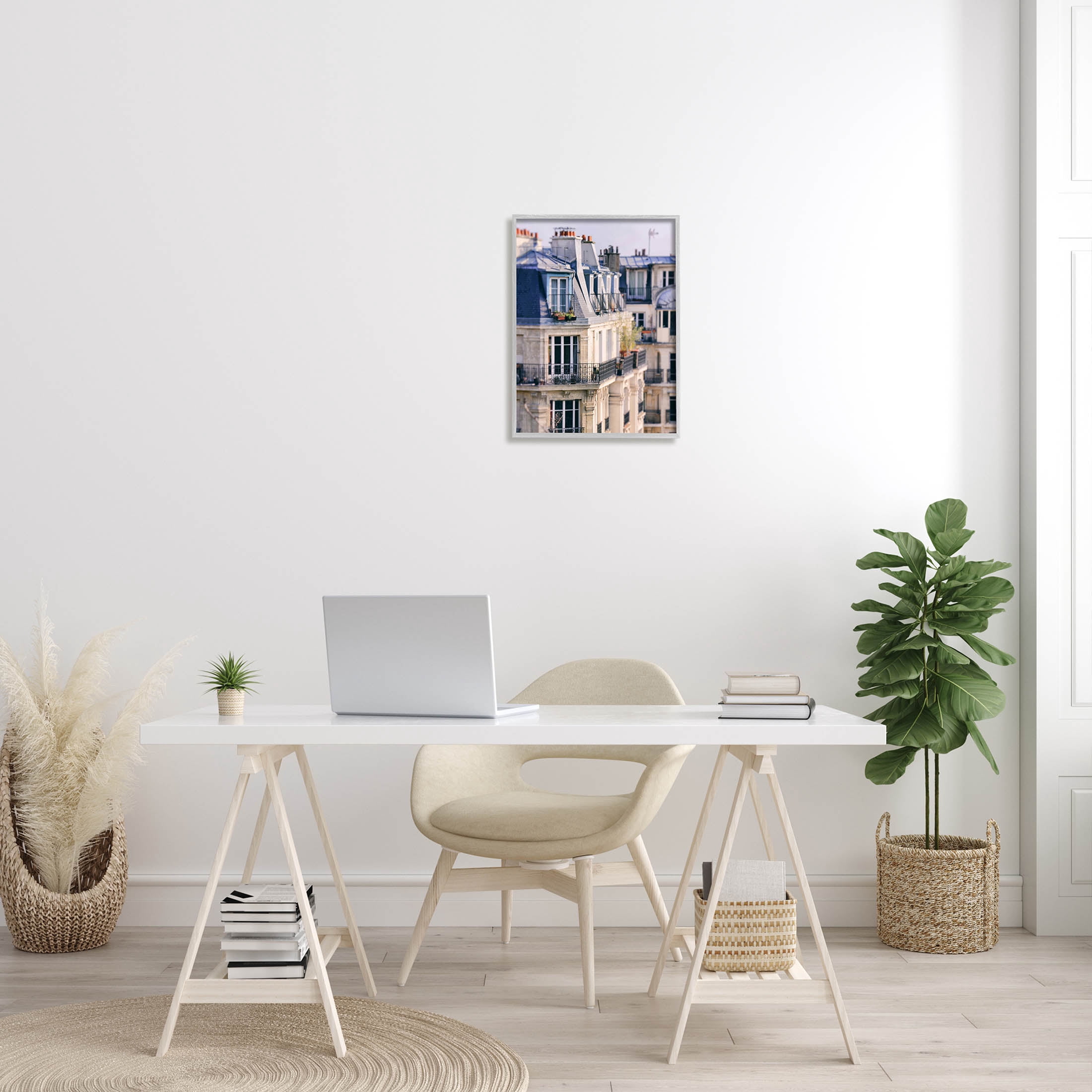 Parisian Architecture Buildings Town & City Photograph Gray Framed Art Print Wall Art