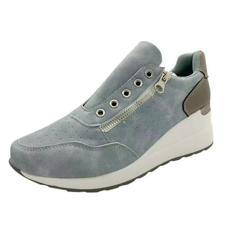 

KaLI_store Walking Shoes Women Slip On Shoes for Women Fashion Sneakers Memory Foam Cushioned Insole Walking Shoes Women Comfortable Loafers Flats Shoes Blue