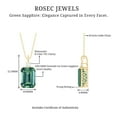 thumbnail image 4 of Rosec Jewels Lab Created Green Sapphire Solitaire Pendant Necklace with Moissanite - 10X14 mm, 10K Yellow Gold, 4 of 7
