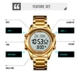 thumbnail image 4 of SKMEI Muslim Digital Watch for Prayer Qibla Compass Hijri Calendar Quran Bookmark City Selection Function Date Week Alarm Backlight 3ATM Waterproof Men Azan Watches Islamic Wristband Men's Gifts, 4 of 8
