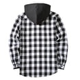 thumbnail image 6 of Boys Girls Flannel Shirt Classic Plaid Hoodie Shacket Long Sleeve Button Down Jacket Uniform Checked Coat 2026 Hooded Outwear, 6 of 6