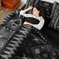 thumbnail image 5 of Manfei Tribal Aztec Abstract 7-Piece Twin Bedding Sets, Black Grey Triangle Bedding Comforter Set, Retro Western Bohemian Theme Reversible Sheet Sets, Microfiber Bedroom Decor, 5 of 8