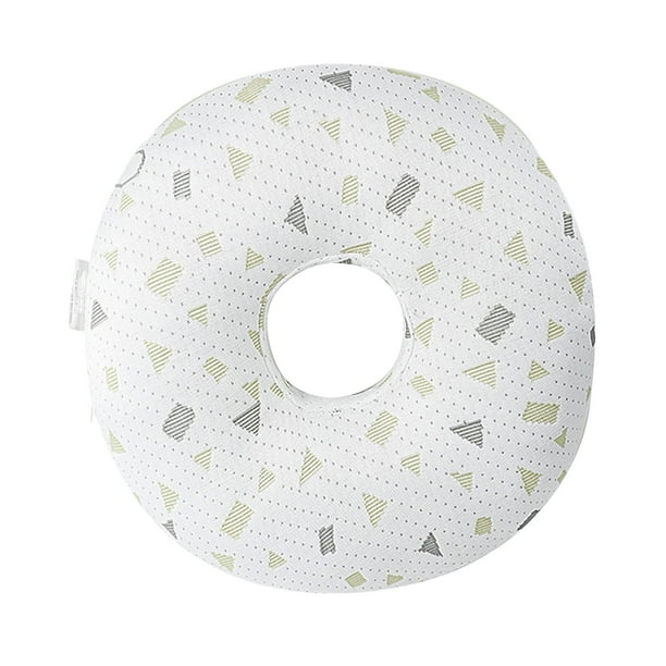 Almohada lateral en forma de O con protección para las orejas, transpirable y perforada. Gris