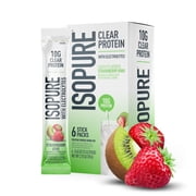 Isopure Clear Protein Powder with Electrolytes, Strawberry Kiwi Stick Pack, 6 Count