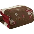 thumbnail image 2 of 7 Piece Comforter Brown Beige Red Floral Striped Modern Bedding Set Reb / Brown / Beige - Queen, 2 of 4