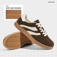 thumbnail image 5 of LUCKY STEP Womens Retro Suede Sneakers Gum Sole Low-Top Casual Shoes,Brown, 5 of 9