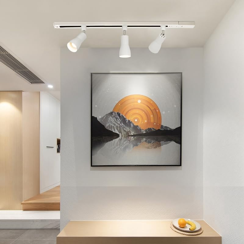 KAYYELAMP Adjusted Angle Rotated Degree H-Type Focusing Lighting Dimmable Remote Track Lamp White Metal Vintage Design for Kitchen Bar Loft Store