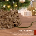 thumbnail image 6 of Best Choice Products 36in Basket Woven Hyacinth Christmas Tree Collar, Tree Skirt Accessory w/ Cord Cut-Out - Chestnut, 6 of 10