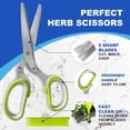 thumbnail image 4 of Herb Scissors, 5 Blade Kitchen Salad Scissors, Herb Cutter Scissors with Safety Cover & Cleaning Comb, Sharp Shredding Shears Herb Scissors Set, 4 of 7