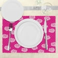 thumbnail image 3 of Ambesonne Hot Pink Place Mats Set of 4, Vintage Roses Love Dot, Standard Size, Hot Pink Pale Pink White, 3 of 6