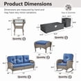thumbnail image 4 of Opohoro 8-Piece Outdoor Patio Fire Pit Set with Sofa and Flat Arm, 43" Fire Pit Table, Propane Tank Cover for Deck Backyard, 4 of 20