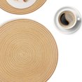 thumbnail image 6 of Xmushyra Round Placemats Set of 6, 15 Inch Braided Woven Table Mats, Washable Heat Resistant Non-Slip Place Mats, Beige, 6 of 7