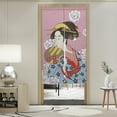 thumbnail image 5 of Noren Japanese Doorway Curtain, Geisha Woman Portrait Traditional Kimono Maiko Cultural Hairdo, Long Tapestry for Home Sushi Kitchen Decoration 33.5"x59" Inch, 5 of 6