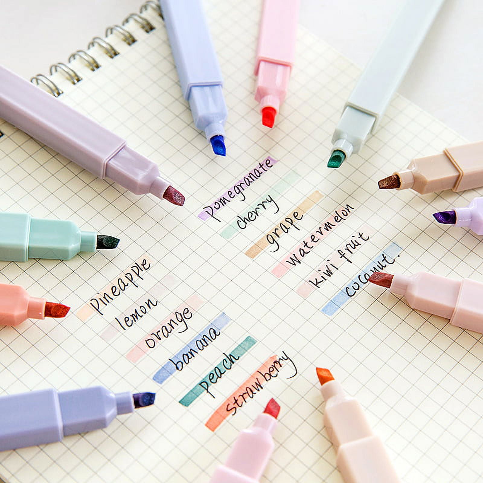 5 PCS Kawaii Highlighter Pens Double tips Candy Color Manga Markers Midliner  Pastel highlighter set Stationery