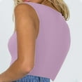 thumbnail image 3 of AherBiu Justaucorps pour Femmes Sans Manches Col Carré Décolleté Bas Ajusté Cuisse Haute Combinaisons Hauts, 3 of 6