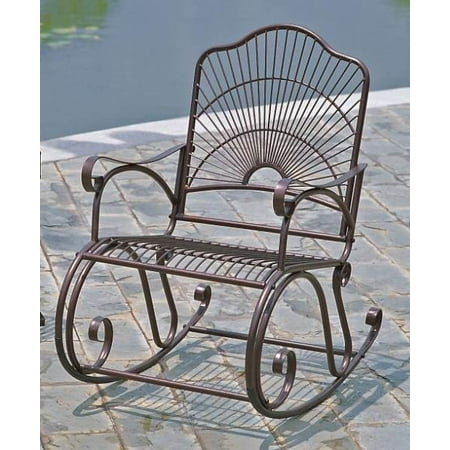 Iron Bronze Patio Rocking Chair