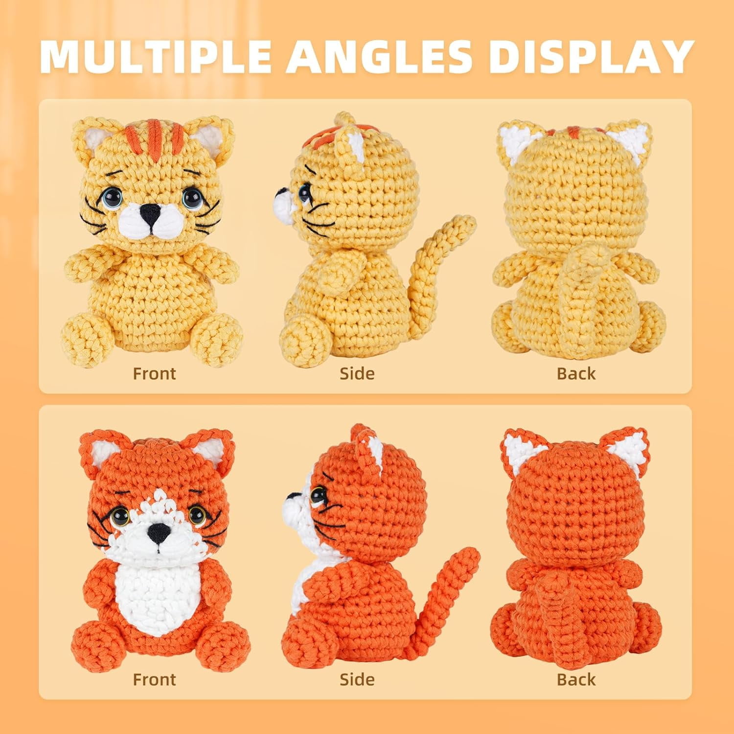 Crochet Kit for Beginners, Learn to Crochet, Include Easy Knitting Soft Yarn, Step-by-Step Video Tutorial, Hook, Holiday Birthday Gift for Adults (Golden Retriever)