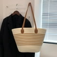thumbnail image 6 of Kukuzhu Straw Beach Bag, Summer Woven Tote Bag Shoulder Handbag Straw Purses and Handbags for Women Vacation, 6 of 7