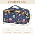 thumbnail image 4 of FORMRS Makeup Bag Travel Cosmetic Organizer for Women Fold Flat Zipper Pouch with Handle, Red Jellyfish, 4 of 8