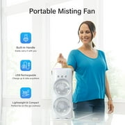 Bell + Howell Aqua Air Misting Fan Portable Rechargeable Cooling Fan, Personal Air Conditioner, Evaporative Air Cooler for Room, Mister Portable Outdoor Cooling Fans, As Seen on Tv