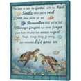 thumbnail image 2 of Sea Turtle Wall Art Blue Beach Ocean Bathroom Pictures Wall Decor Sea Turtle Shell Starfish Canvas Painting Rusitc Marine Framed Artwork for Bathroom Living Room Bedroom 12"x16", 2 of 6