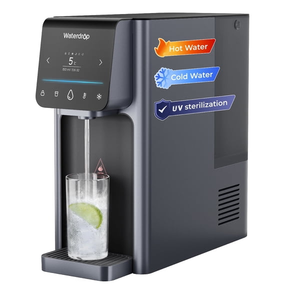 [ Hot and Cold ] Waterdrop WD-A1 Countertop Reverse Osmosis System, NSF/ANSI 58 & 372 Certified, 7 Stage Filtration, Hot Cold Water Dispenser, RO System with 6 Temperature & 5 Volume Options
